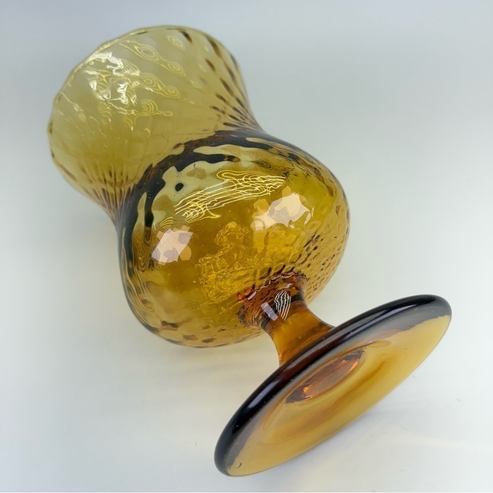 Vintage Empoli Amber Optic Glass Vase - Picture 9 of 9
